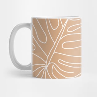 Tan Tropical Leaves Pattern Mug